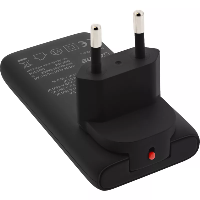 USB maitinimo adapteris InLine 31519B dvigubas USB-C 65W maitinimo adapteris su dviem USB-C prievadais