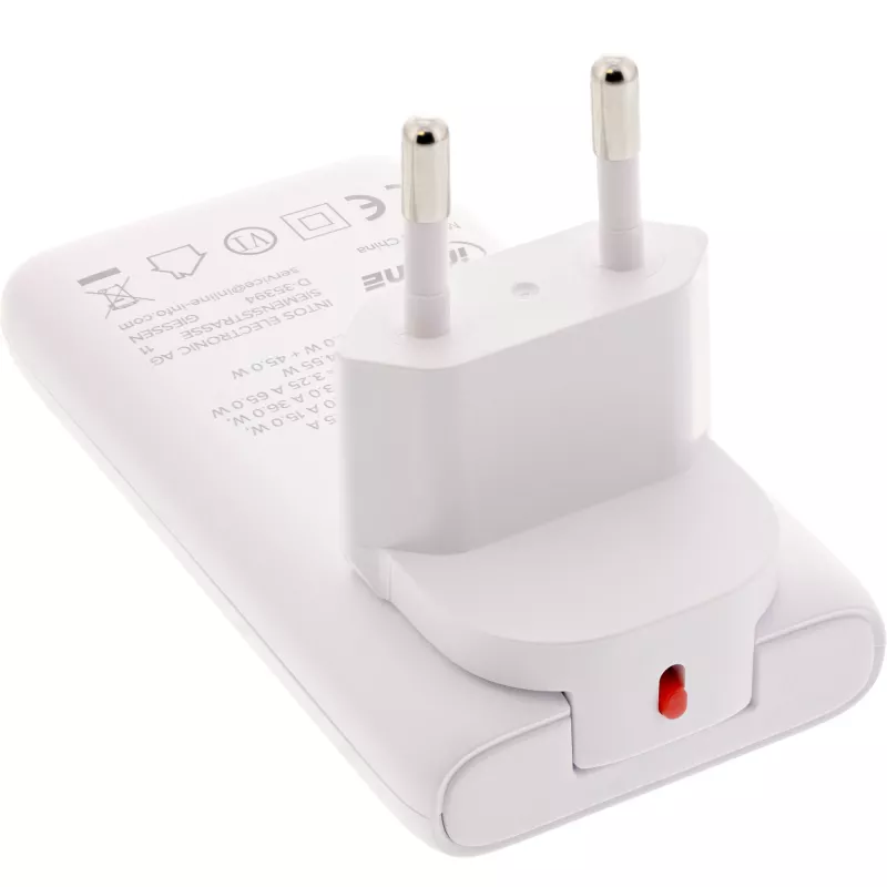 USB maitinimo tiekimo įkroviklis InLine 31519C Dual USB-C 65 W – du USB-C prievadai, 65 W bendra išėjimo galia