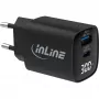 InLine USB PD maitinimo blokas, GaN įkroviklis, 2 prievadų, USB-C + USB-A, 30 W, su ekranu