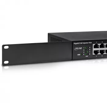 InLine PoE+ Gigabit Network Injector Hub 8 Port (8x PoE+), 1Gb/s, 19 inch 1U