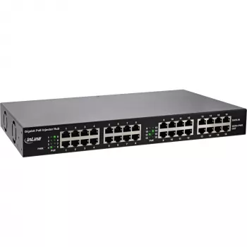 InLine PoE+ Gigabit tinklo injektoriaus šakotuvas 16 prievadų PoE+, 19 colių 1U, komplekte laikikliai, 2 ventiliatoriai