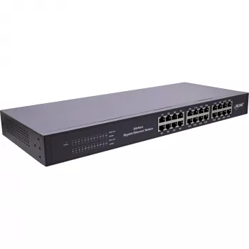 InLine Gigabit tinklo komutatorius 24 prievadų, 1Gb/s, 48,26cm (19 colių), 1U, metalinis, be ventiliatoriaus