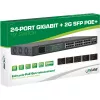 InLine PoE+ Gigabitinis tinklo komutatorius, 24 prievadai, 1 Gb/s, 2xSFP, 19 colių 1U (su laikikliais)