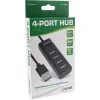 InLine USB 2.0 4 prievadų šakotuvas, Type-A kištukas į 4x Type-A lizdus, juodas, 30 cm, plonas