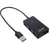 InLine USB 2.0 4-Port Hub, Type-A kištukas į 4x Type-A lizdus, juodas, 30 cm