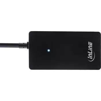 InLine USB 2.0 4-Port Hub, Type-A kištukas į 4x Type-A lizdus, juodas, 30 cm