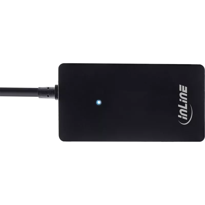 InLine USB 2.0 4-Port Hub, Type-A kištukas į 4x Type-A lizdus, juodas, 30 cm