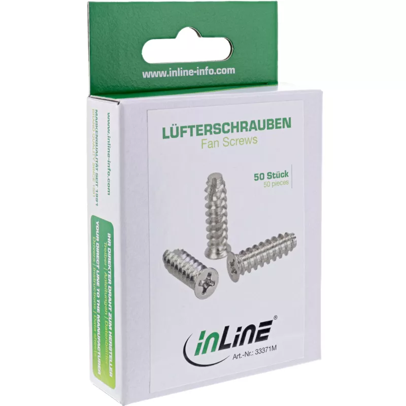 InLine ventiliatoriaus varžtai 5x16 mm sidabriniai 50 vnt. pakuotėje