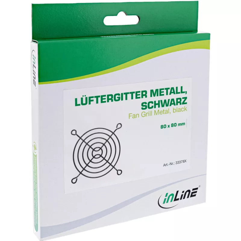 InLine ventiliatoriaus grotelės metalinės, juodos, 60x60mm