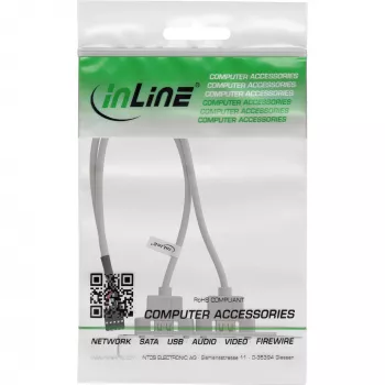 “InLine” USB 2.0 lizdo laikiklis 2x USB Type A moteriška į 1x 10 kontaktų jungtis 0,35 m
