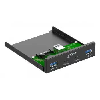 InLine 33456C diskelių įdėklo skydelis 8.89 cm (3.5 colio) I/O prievadų skydelis Juoda