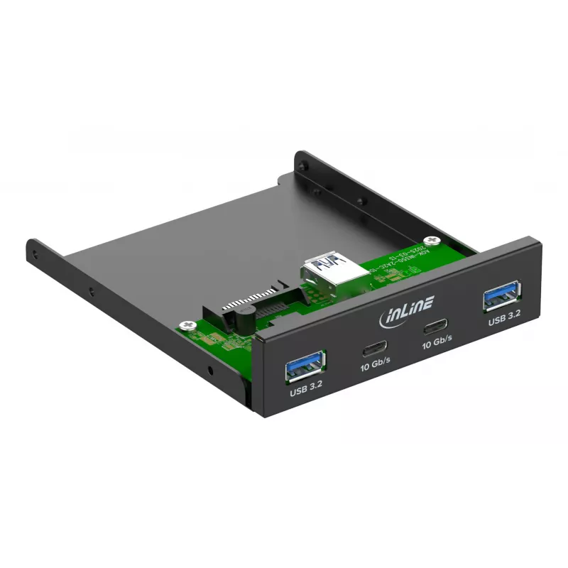 InLine 33456C diskelių įdėklo skydelis 8.89 cm (3.5 colio) I/O prievadų skydelis Juoda