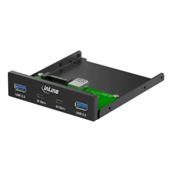 InLine 33456C diskelių įdėklo skydelis 8.89 cm (3.5 colio) I/O prievadų skydelis Juoda