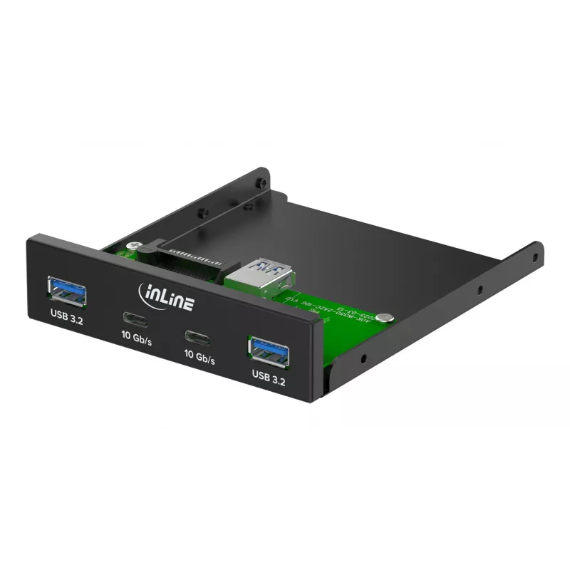 InLine 33456C diskelių įdėklo skydelis 8.89 cm (3.5 colio) I/O prievadų skydelis Juoda