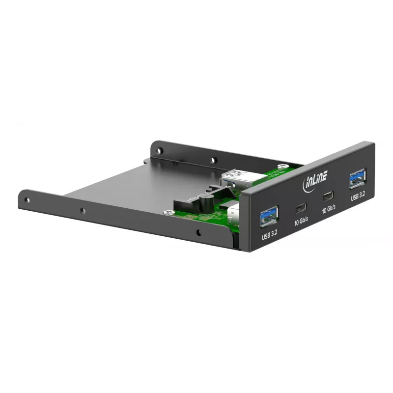 InLine 33456C diskelių įdėklo skydelis 8.89 cm (3.5 colio) I/O prievadų skydelis Juoda