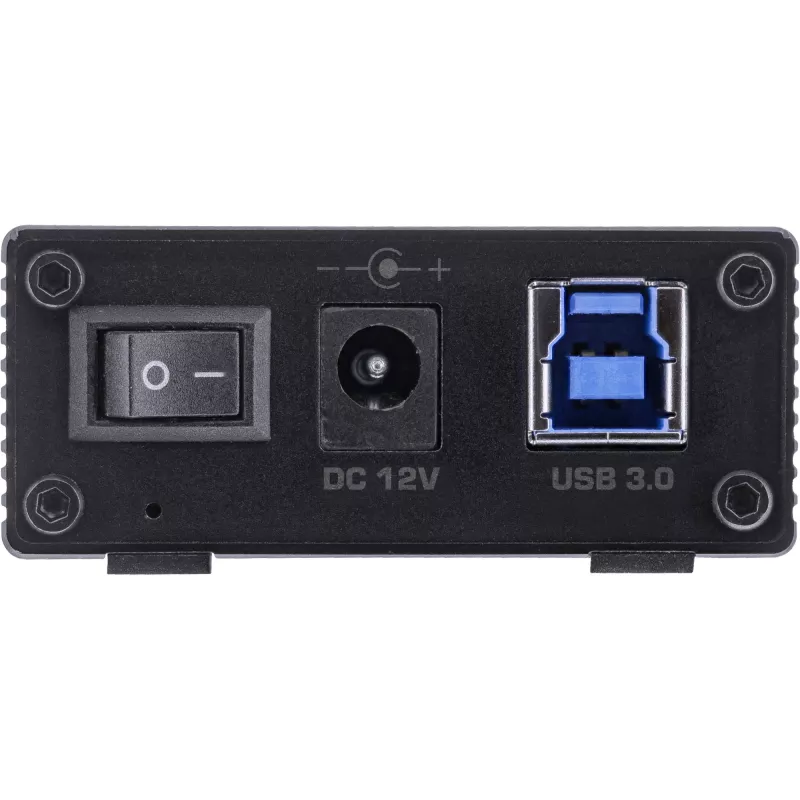 InLine USB 3.2 Gen.1 7 prievadų šakotuvas aliuminio korpuse su 2,5 A maitinimo šaltiniu, juodas