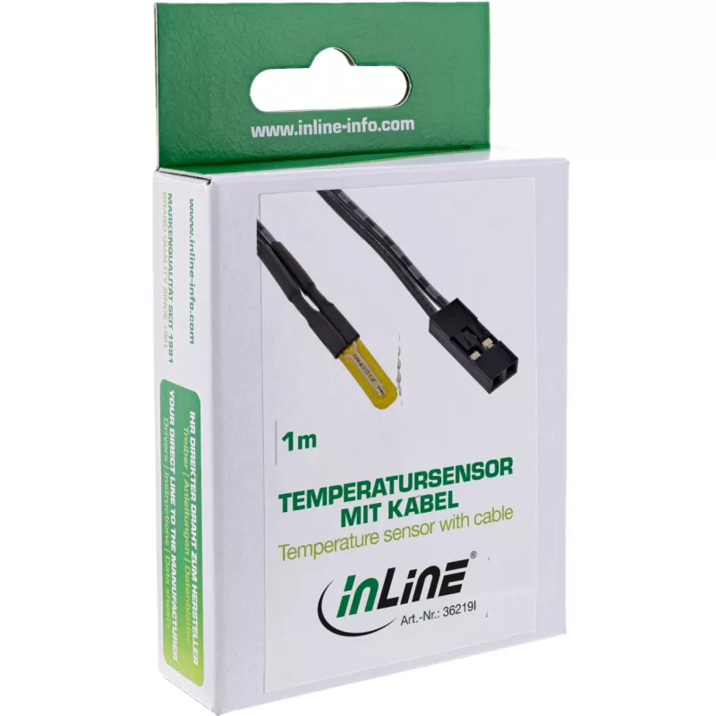 InLine temperatūros jutiklis / zondas, universalus 2 kontaktų, su 1 m kabeliu