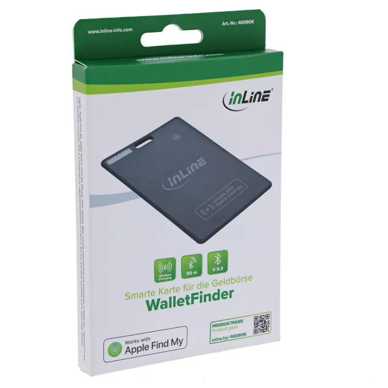 InLine 40080K GPS seklys / ieškiklis Universal Finder išmanioji kortelė Juoda