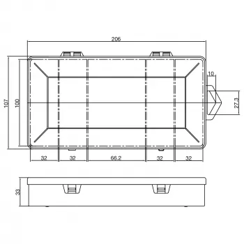 InLine Smulkių dalių dėžutė, 5 skyriai, 206x107x33 mm, skaidri