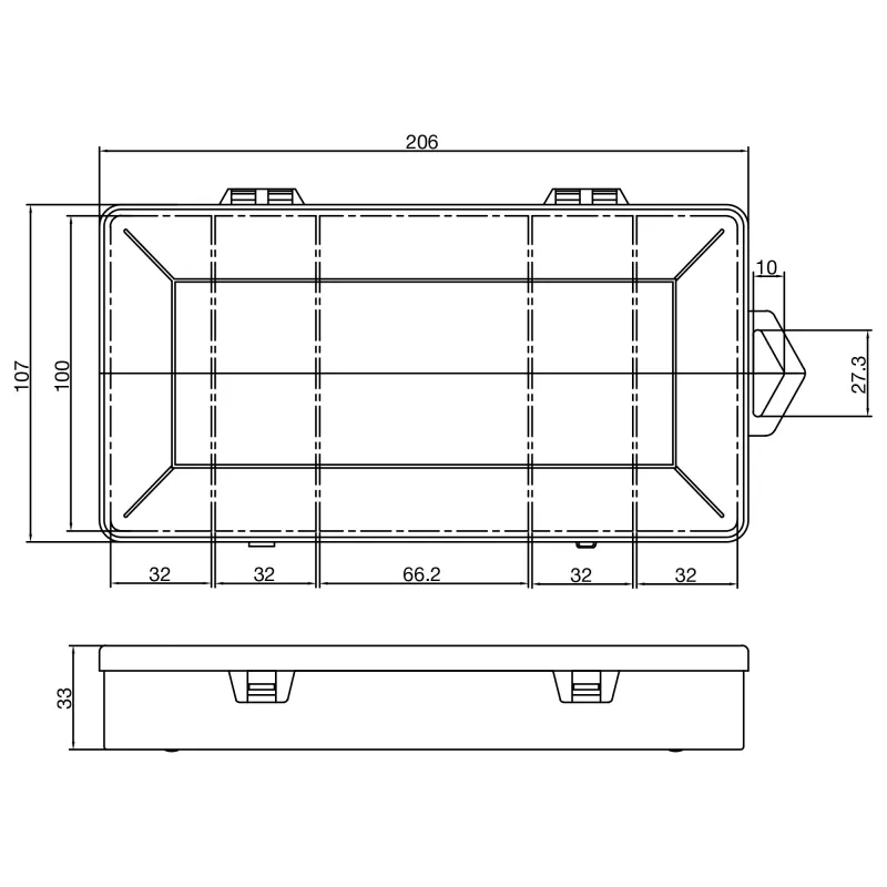 InLine Smulkių dalių dėžutė, 5 skyriai, 206x107x33 mm, skaidri
