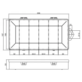 InLine mažų dalių dėžutė, 6 skyriai, 206x107x33mm, skaidri