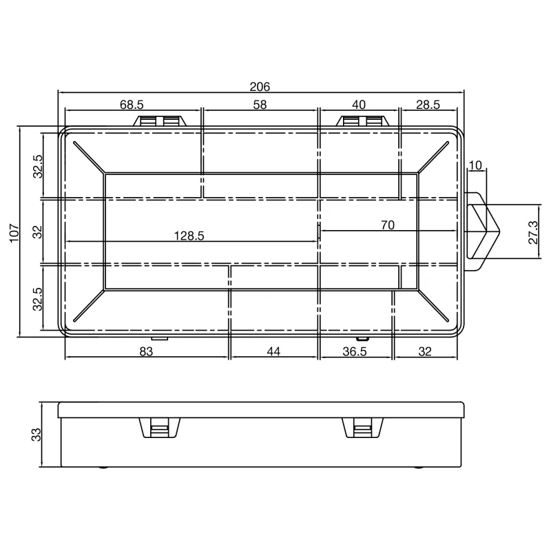 InLine Small Components Box 10 lentynų 206x107x33mm, permatoma