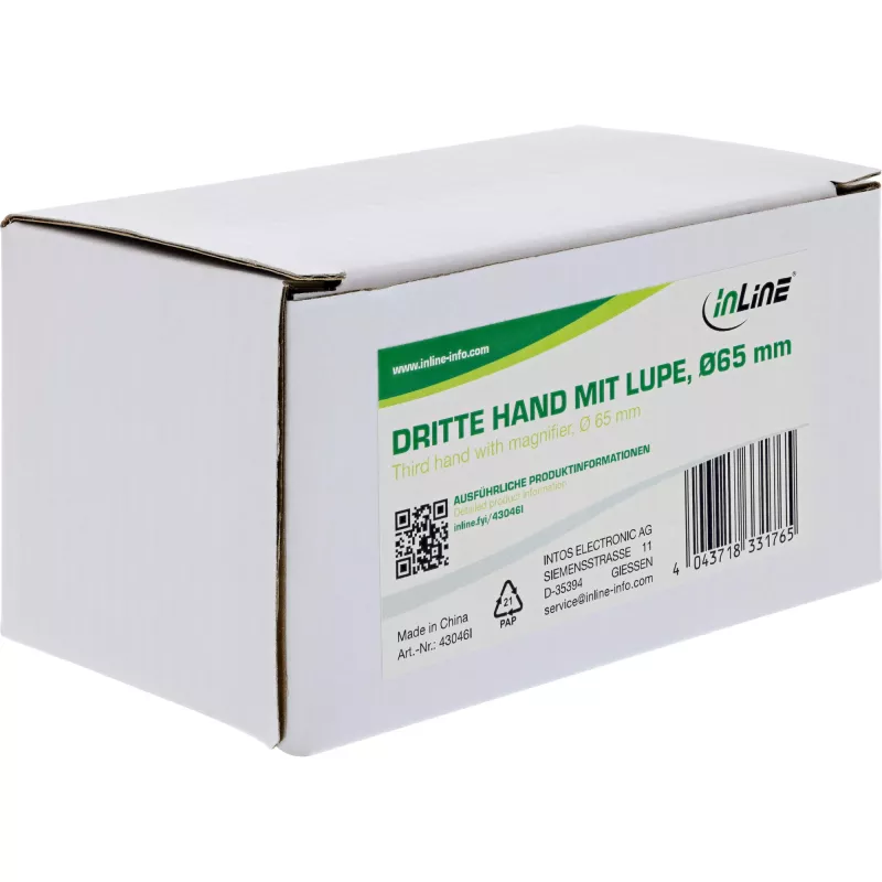Laikiklis su didinamuoju stiklu InLine 43046I Universal Juoda Chrome