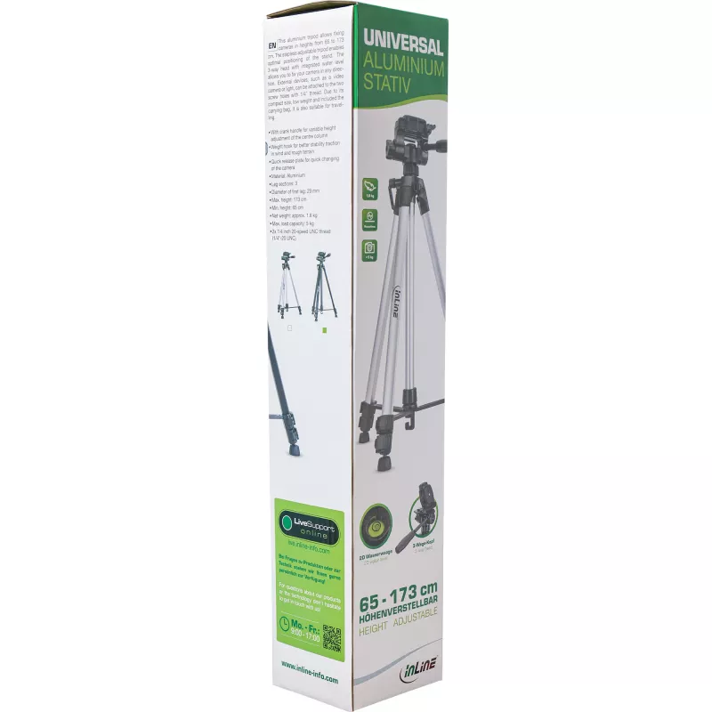 InLine Professional lengvas trikojis sidabrinis 5 kg talpa 173 cm aukštis