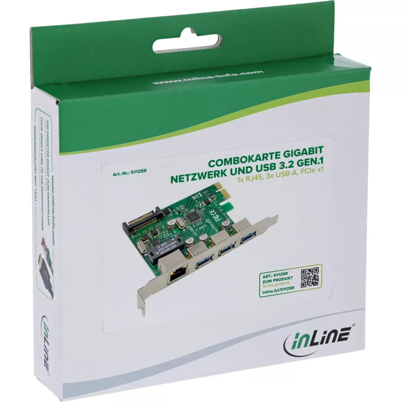 Tinklo plokštė InLine 51125R Ethernet 1000 Mbit/s PCI Express