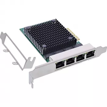 InLine Quad Gigabit tinklo kortelė, 4x RJ45 2.5Gb/s, PCIe x4, su LP laikikliu