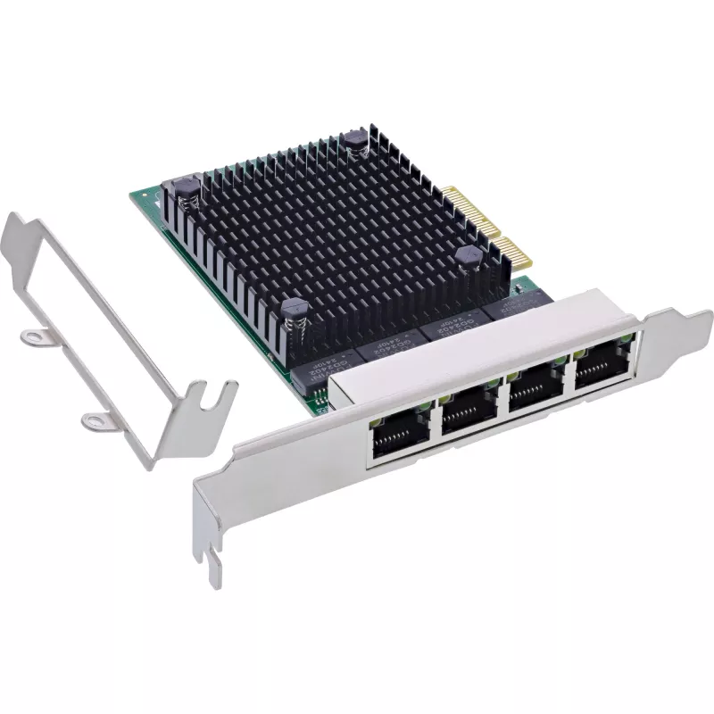 InLine Quad Gigabit tinklo kortelė, 4x RJ45 2.5Gb/s, PCIe x4, su LP laikikliu