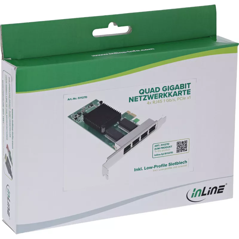 Tinklo plokštė InLine 51127D Vidinė Ethernet 1000 Mbit/s PCI Express