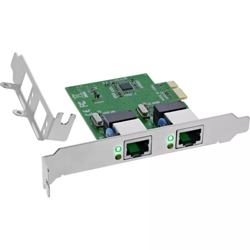 Tinklo plokštė InLine 51128K Dual Gigabit 2x RJ45 PCIe x1