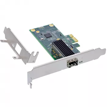 InLine Gigabitinė tinklo plokštė, 1x SFP, PCIe x1, su žemo profilio lizdo laikikliu
