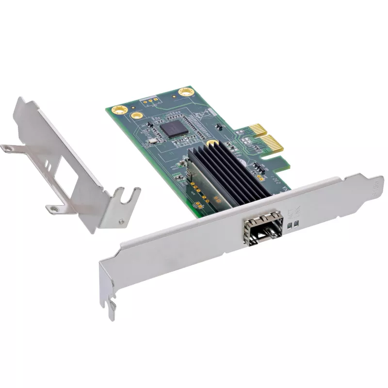 InLine Gigabitinė tinklo plokštė, 1x SFP, PCIe x1, su žemo profilio lizdo laikikliu