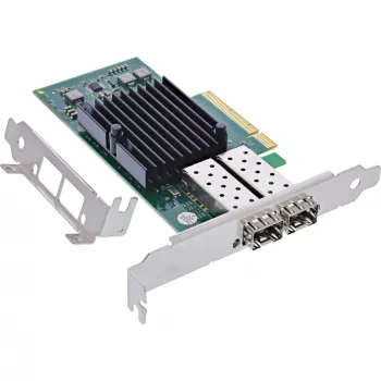 InLine Dual 10 Gigabit tinklo plokštė, 2x SFP+, PCIe x8, įsk. LP laikiklį