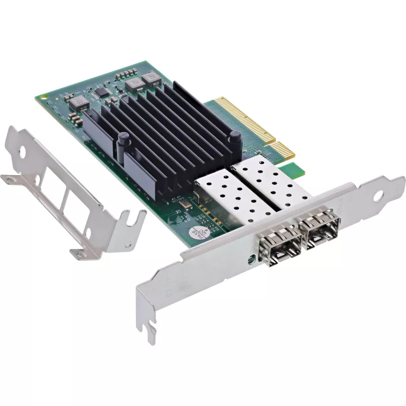 InLine Dual 10 Gigabit tinklo plokštė, 2x SFP+, PCIe x8, įsk. LP laikiklį