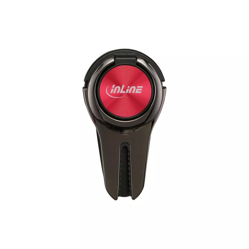InLine išmaniojo telefono 3-in-1 automobilio laikiklis, stovas, piršto laikiklis, raudonas