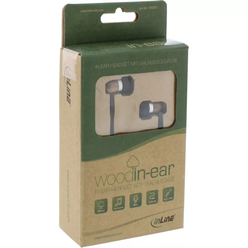 Ausinės InLine woodin-ear In-Ear Headset