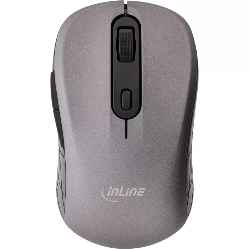 InLine pelė 3 viename, Bluetooth + 2x 2.4 GHz, 5 mygtukų, optinė, pilka/juoda