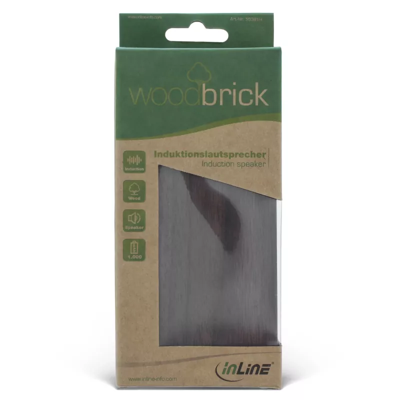 InLine woodbrick, indukcinis garsiakalbis tikrame mediniame korpuse
