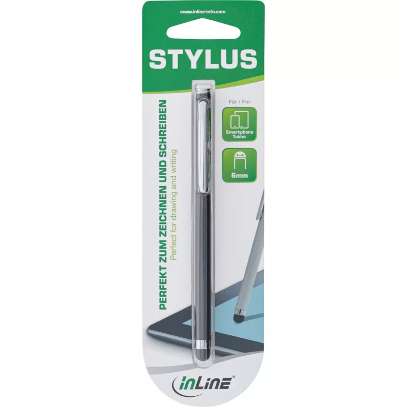 Stylus Pen InLine 55467S jutikliniams ekranams, juodas