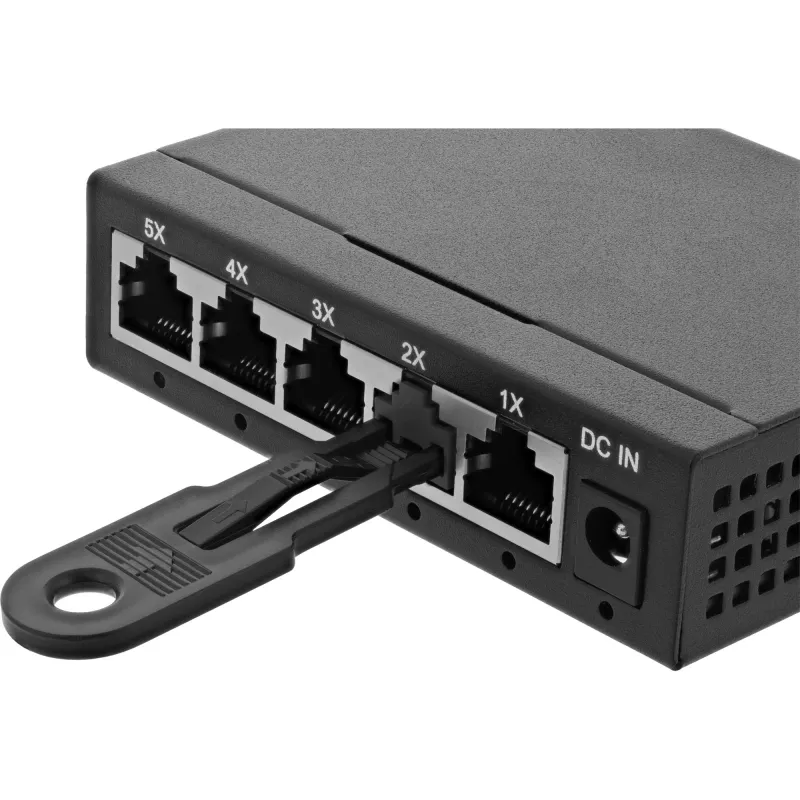 InLine RJ45 prievado blokatorius, pradinis rinkinys su 10 blokatorių ir raktu, juodas
