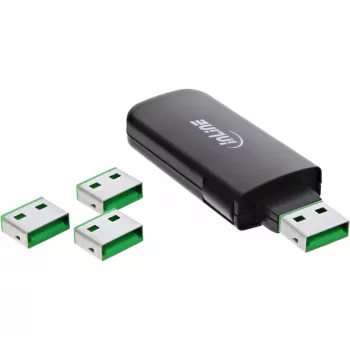 InLine 20 vnt. papildymo rinkinys USB prievadų blokatoriui žalias 55723N