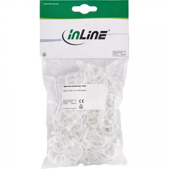 Kabelių rišikliai (susukami rišikliai) InLine 22×18 mm balti, 100 vnt.