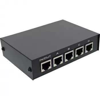 InLine RJ45 jungiklis rankinis 1 į 4 5x RJ45 lizdas Fast Ethernet