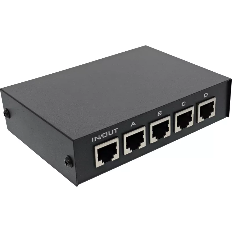 InLine RJ45 jungiklis rankinis 1 į 4 5x RJ45 lizdas Fast Ethernet