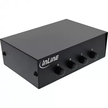 InLine nuoseklusis jungiklis, rankinis 4 prievadų RS232 9 kontaktų Sub-D laidinis