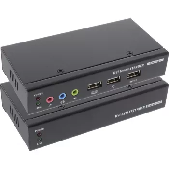 InLine DVI USB KVM plėtiklis per TP kabelį su garsu iki 50 m