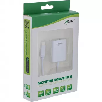USB ekrano keitiklis InLine 64105S USB-C kištukas į Mini DisplayPort 4K 60Hz sidabrinis